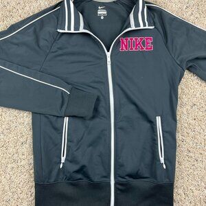 Nike Gray Pink Medium Full Zip Jacket Women's Activewear Running Jacket Jogging